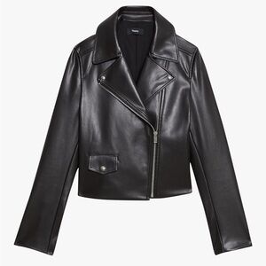 Theory Women's Sleek Black Leather Jacket